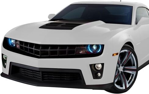 غطاء المصد الأمامي متوافق مع 2010-2013 Chevy Camaro، غطاء المصد الأمامي بديل غير مطلي باللون الأسود مع ضوء الجري النهاري PP من IKON MOTORSPORTS، 2011 2012 in Saudi Arabia