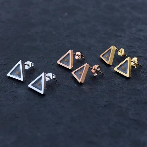 Yongxu شخصية عصرية مثلث بذور الخردل أقراط مواد هيبوالرجينيك المعتقدات الدينية مجوهرات مناسبة للنساء in Kuwait