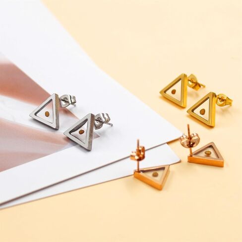 Yongxu شخصية عصرية مثلث بذور الخردل أقراط مواد هيبوالرجينيك المعتقدات الدينية مجوهرات مناسبة للنساء in Kuwait