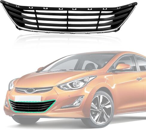 شبكة أمامية من CarPartsDepot علوية مع قالب من الكروم متوافق مع Hyundai 2014-2016 Elantra 863503X700 HY1200173 in Saudi Arabia