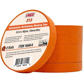 LAUCO Orange Automotive Refinishing Masking Tape, Autobody Painters Tape, 1.5 in. X 60 Yd. 24 Rolls, Moisture, UV and Heat Resistant, Multi-Purpose Masking Tape, No Residue, Painters Tape Bulk in Kuwait