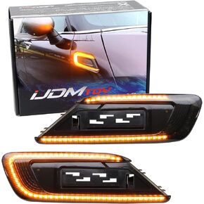 iJDMTOY Euro Smoked Lens Sequential Blink Amber LED Fender Side Marker Light Kit Compatible with 2015-up Mini Cooper F54 Clubman, Replace OEM Amber/Clear Sidemarkers in Saudi Arabia