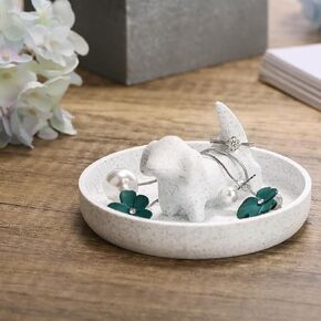 Awsaccy Highland Cow Ring Ring مع طبق دائري ، مزرعة ومزرعة على الطراز البوهيمي رخام لطيف فريد من نوعه من المرتفعات للسيدات in Kuwait