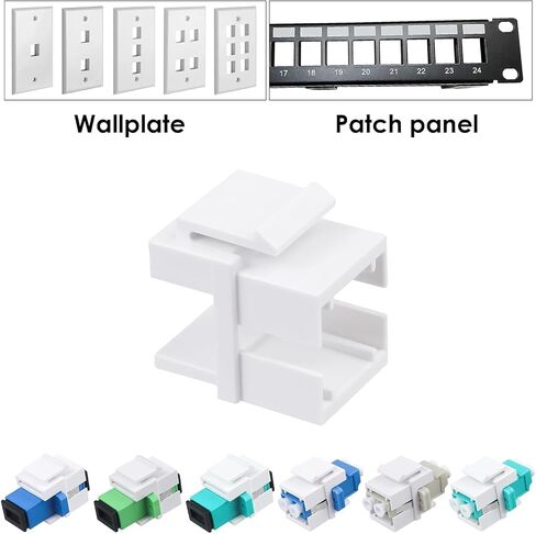 10-Pack SC-APC Fiber Optic Coupler Keystone Jack Modular for Patch Panels and Wall Plates SC Simplex Singlemode in Saudi Arabia