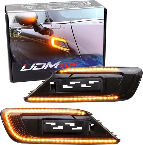iJDMTOY Euro Smoked Lens Sequential Blink Amber LED Fender Side Marker Light Kit Compatible with 2015-up Mini Cooper F54 Clubman, Replace OEM Amber/Clear Sidemarkers in Saudi Arabia