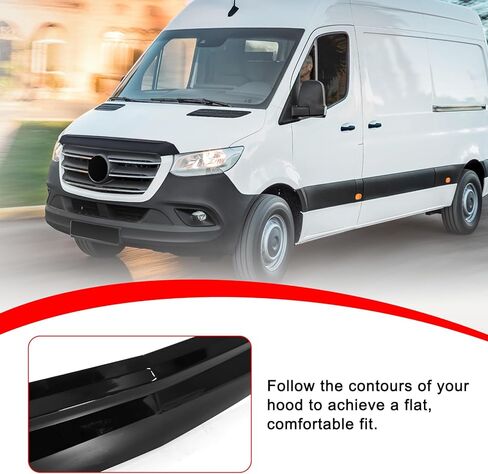 Hood Bug Deflector for Mercedes Benz Sprinter 1500 2500 3500 W907 2019-2025 Matte Black Hood Deflector Guard ABS Bug Shield in Kuwait