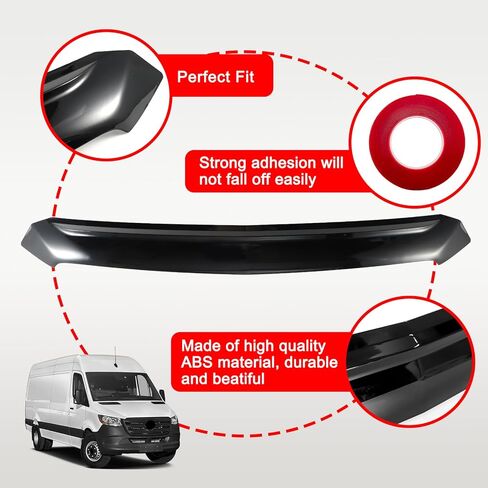 Hood Bug Deflector for Mercedes Benz Sprinter 1500 2500 3500 W907 2019-2025 Matte Black Hood Deflector Guard ABS Bug Shield in Kuwait