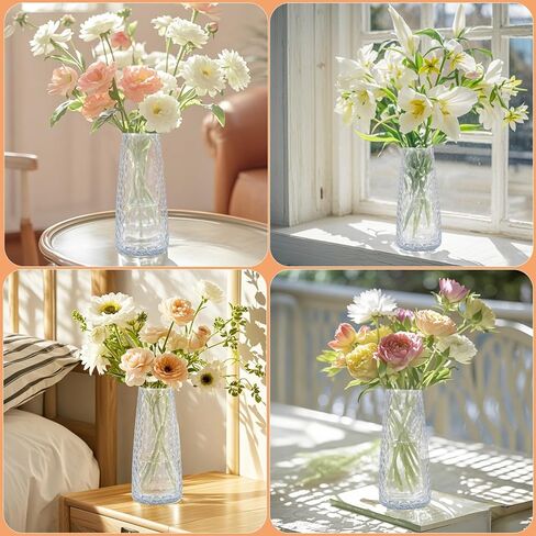 مجموعة مزهرية زجاجية وردية مكونة من 30 قطعة، مزهريات زهور صغيرة بكميات كبيرة، مزهريات كلاسيكية صغيرة للقطع المركزية، المنزل، الحفلات، تزيين طاولة الزفاف (30 عبوة) in Kuwait