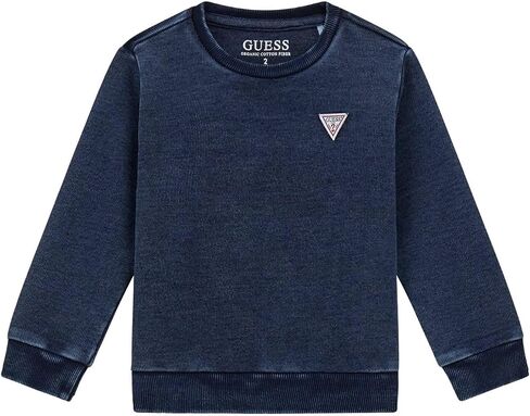 GUESS Boys' Long Sleeve Denim Knit Sweatshirt in Saudi Arabia