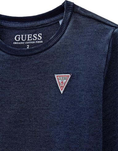 GUESS Boys' Long Sleeve Denim Knit Sweatshirt in Saudi Arabia