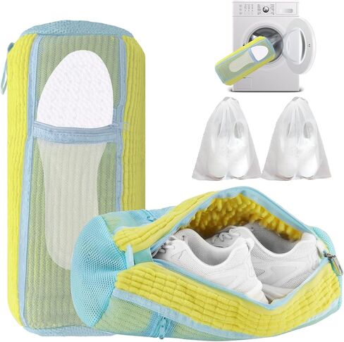 2 In 1 Shoe Washing Machine Bag,Upgrade with Mesh Insole Slot,Laundry Bag for Washer and Dryer,Drying,Shoes Machine Cleaner,for All Shoe Types in Saudi Arabia