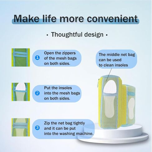 2 In 1 Shoe Washing Machine Bag,Upgrade with Mesh Insole Slot,Laundry Bag for Washer and Dryer,Drying,Shoes Machine Cleaner,for All Shoe Types in Saudi Arabia