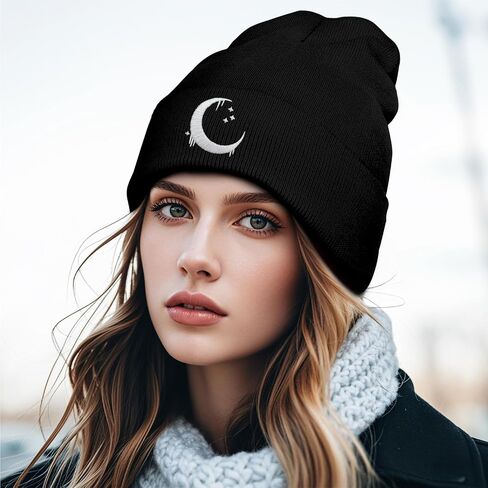 ACZHHZC Funny Goth Beanie for Men & Women, Winter Cool Cute Emo Embroidery Knit Hat in Saudi Arabia