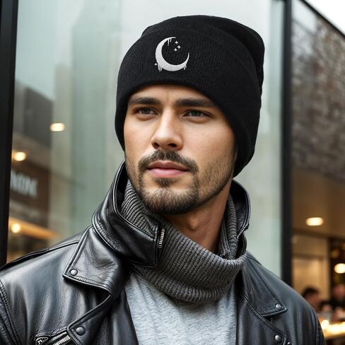 ACZHHZC Funny Goth Beanie for Men & Women, Winter Cool Cute Emo Embroidery Knit Hat in Saudi Arabia