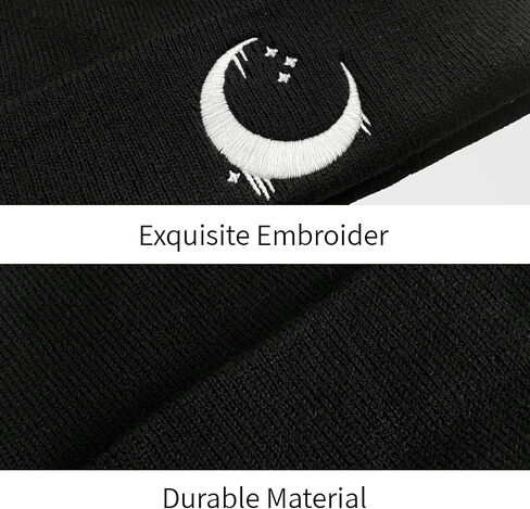 ACZHHZC Funny Goth Beanie for Men & Women, Winter Cool Cute Emo Embroidery Knit Hat in Saudi Arabia
