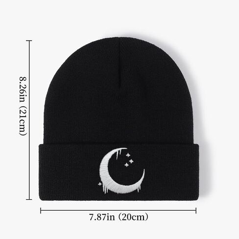 ACZHHZC Funny Goth Beanie for Men & Women, Winter Cool Cute Emo Embroidery Knit Hat in Saudi Arabia