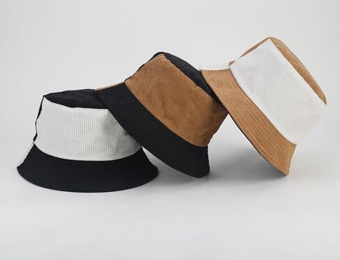 Quanhaigou Corduroy Bucket Hats Unisex Reversible Travel Daily Cap for Men Women Teens in Saudi Arabia
