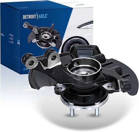 Detroit Axle - Front Left Steering Knuckle for 07-12 Hyundai Elantra, 11-12 [Hatchback ONLY] - Driver Side Steering Knuckle with Wheel Bearing Hub Assembly 2007 2008 2009 2010 2011 2012 Replacement in Saudi Arabia