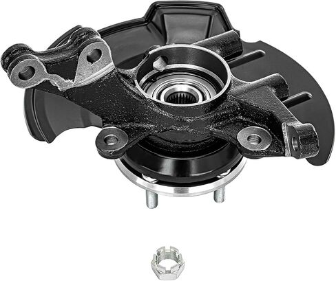 Detroit Axle - Front Left Steering Knuckle for 07-12 Hyundai Elantra, 11-12 [Hatchback ONLY] - Driver Side Steering Knuckle with Wheel Bearing Hub Assembly 2007 2008 2009 2010 2011 2012 Replacement in Saudi Arabia