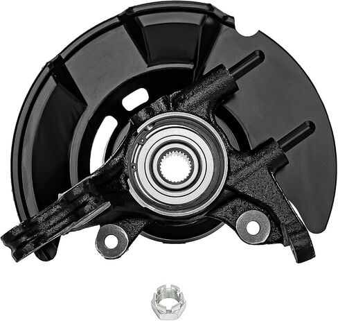 Detroit Axle - Front Left Steering Knuckle for 07-12 Hyundai Elantra, 11-12 [Hatchback ONLY] - Driver Side Steering Knuckle with Wheel Bearing Hub Assembly 2007 2008 2009 2010 2011 2012 Replacement in Saudi Arabia