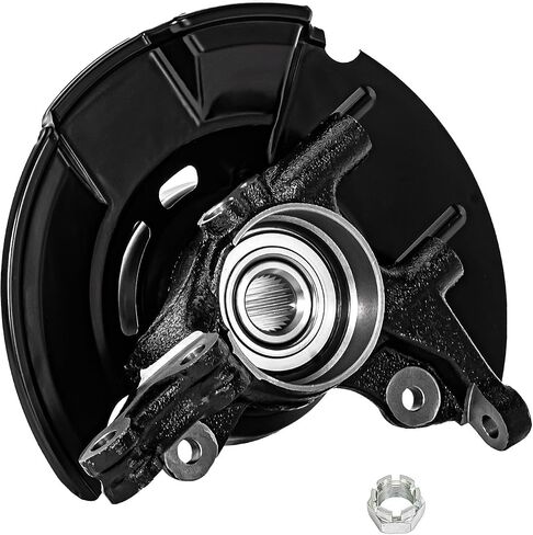 Detroit Axle - Front Left Steering Knuckle for 07-12 Hyundai Elantra, 11-12 [Hatchback ONLY] - Driver Side Steering Knuckle with Wheel Bearing Hub Assembly 2007 2008 2009 2010 2011 2012 Replacement in Saudi Arabia