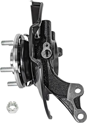 Detroit Axle - Front Left Steering Knuckle for 07-12 Hyundai Elantra, 11-12 [Hatchback ONLY] - Driver Side Steering Knuckle with Wheel Bearing Hub Assembly 2007 2008 2009 2010 2011 2012 Replacement in Saudi Arabia