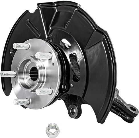 Detroit Axle - Front Left Steering Knuckle for 07-12 Hyundai Elantra, 11-12 [Hatchback ONLY] - Driver Side Steering Knuckle with Wheel Bearing Hub Assembly 2007 2008 2009 2010 2011 2012 Replacement in Saudi Arabia