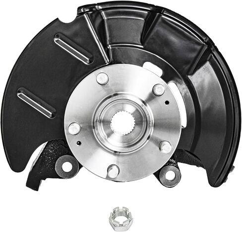 Detroit Axle - Front Left Steering Knuckle for 07-12 Hyundai Elantra, 11-12 [Hatchback ONLY] - Driver Side Steering Knuckle with Wheel Bearing Hub Assembly 2007 2008 2009 2010 2011 2012 Replacement in Saudi Arabia