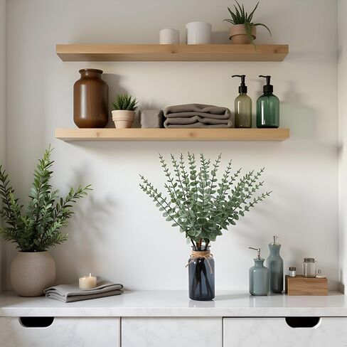 بقايا 18.8 بوصة من ينبع الأوكالبتوس الاصطناعي في مزهرية زجاجية سوداء، نبات الأوكالبتوس النباتي المزيف لتزيين الطاولة المركزية ديكور المنزل في مزرعة الحمام الأسود in Kuwait