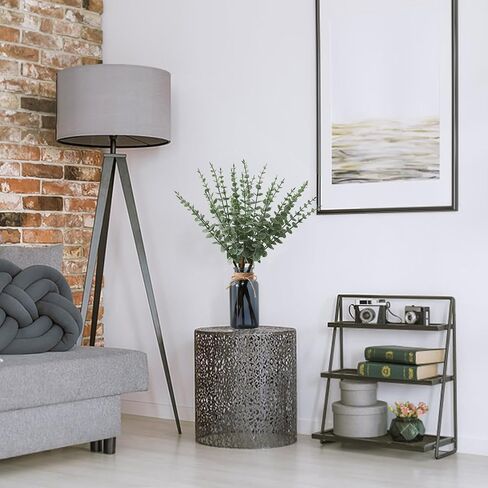 بقايا 18.8 بوصة من ينبع الأوكالبتوس الاصطناعي في مزهرية زجاجية سوداء، نبات الأوكالبتوس النباتي المزيف لتزيين الطاولة المركزية ديكور المنزل في مزرعة الحمام الأسود in Kuwait