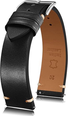 Getalia Italian leather Watch Band Tuscany Natural Vegetable-Tanned Full Grain Genuine Leather, 18mm 19mm 20mm 21mm 22mm 24mm Quick Release Replacement Watch Straps for Men and Women Thick and Soft in Saudi Arabia