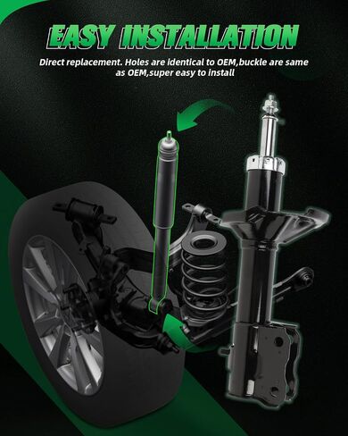 SCITOO Shock Absorber Set 2002-2005 For Mitsubishi Lancer Front shock struts assembly 333382 72141 Automotive Replacement Shocks in Saudi Arabia