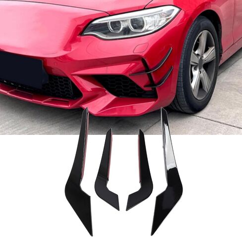 Front Bumper Lip Splitter Canards for 2 Series M2 F87 2016-2021 Enhancing Aerodynamics and Stability (Glossy Black) in Saudi Arabia