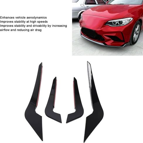 Front Bumper Lip Splitter Canards for 2 Series M2 F87 2016-2021 Enhancing Aerodynamics and Stability (Glossy Black) in Saudi Arabia
