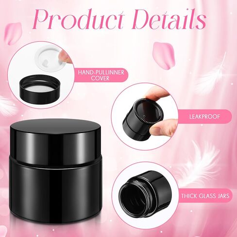 Norme 140 Pack 10ml Glass Jars with Lids Glass Cosmetic Containers Small Empty Sample Jars with Leakproof Lids for Lip Scrub Balm, Lotion, Cream, Oil, Wax, Makeup, Cosmetic(Amber) in Kuwait
