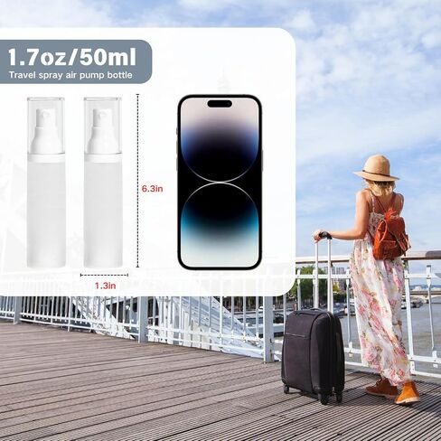 1oz/30ml-Small Spray Bottle 360° Angle Work, Portable Refillable Leak Proof Travel Mini Spray Bottle.For Perfume Toner Hair spray Facial Moisturizing 【1oz/30ml-(Pack of 2) & Spary Bottle】 in Kuwait