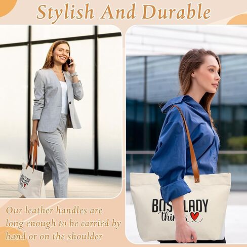 Boss Lady Gift for Women Bosses Day Canvas Tote Bag Makeup Bag Appreciation Gift for Leader Coworker Colleague in Saudi Arabia