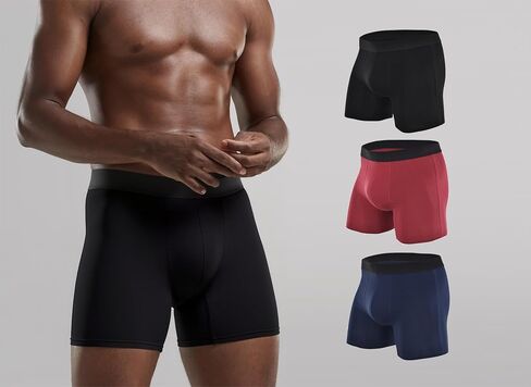1/3-Pack Men's Boxer Briefs Breathable Elastic Waisted Performance Cotton Underwear in Saudi Arabia