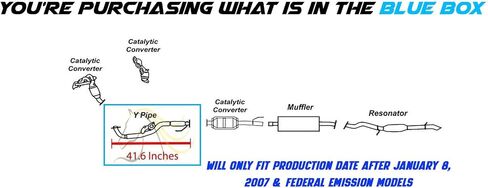 Northeastern Exhaust | Stainless Steel Exhaust Flex Y-Pipe Compatible for Escape Tribute Mariner 2007-2008 3.0L | Free Gaskets Included | Automotive Replacement Part in Saudi Arabia