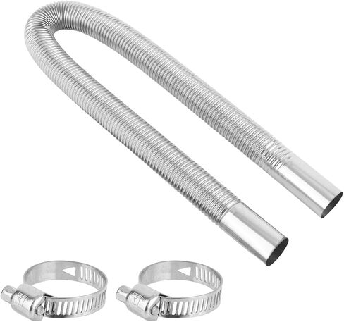 23.62in/60cm Flexible Diesel Heater Muffler Silencer Exhaust Pipe, Fuel Tank Vent Hose with 2 Buckles Practical Stainless Steel GasTubing Extension Kit Parts Accessories for Air Parking Generator in Saudi Arabia