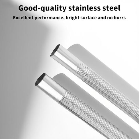 23.62in/60cm Flexible Diesel Heater Muffler Silencer Exhaust Pipe, Fuel Tank Vent Hose with 2 Buckles Practical Stainless Steel GasTubing Extension Kit Parts Accessories for Air Parking Generator in Saudi Arabia