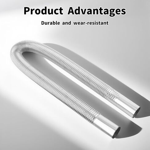 23.62in/60cm Flexible Diesel Heater Muffler Silencer Exhaust Pipe, Fuel Tank Vent Hose with 2 Buckles Practical Stainless Steel GasTubing Extension Kit Parts Accessories for Air Parking Generator in Saudi Arabia
