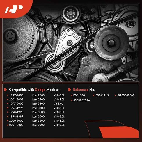 A-Premium Engine Serpentine Drive Belt Compatible with Dodge Ram 2500, Ram 3500, 1997 1998 1999 2000 2001 2002, 5.9L 8.0L - Replace# 0133502869 in Saudi Arabia