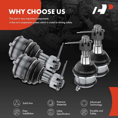 A-Premium Set of 4, Front Upper & Lower Ball Joints Kit, Compatible with Ford F-100 1981-1982, Explorer 1991-1994, Ranger 1989-1997, Bronco II 1984-1990 in Saudi Arabia