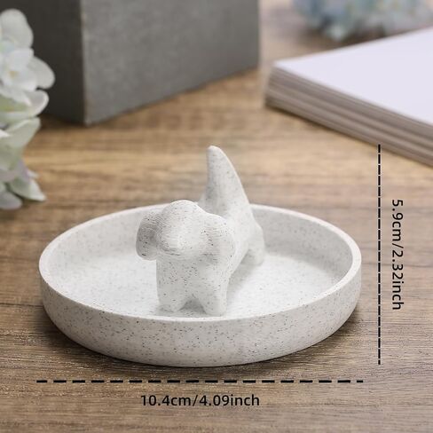 Awsaccy Highland Cow Ring Ring مع طبق دائري ، مزرعة ومزرعة على الطراز البوهيمي رخام لطيف فريد من نوعه من المرتفعات للسيدات in Kuwait