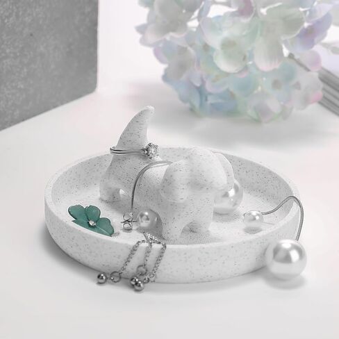 Awsaccy Highland Cow Ring Ring مع طبق دائري ، مزرعة ومزرعة على الطراز البوهيمي رخام لطيف فريد من نوعه من المرتفعات للسيدات in Kuwait