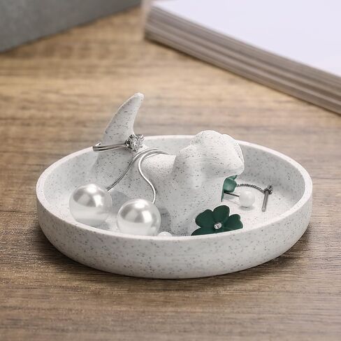 Awsaccy Highland Cow Ring Ring مع طبق دائري ، مزرعة ومزرعة على الطراز البوهيمي رخام لطيف فريد من نوعه من المرتفعات للسيدات in Kuwait