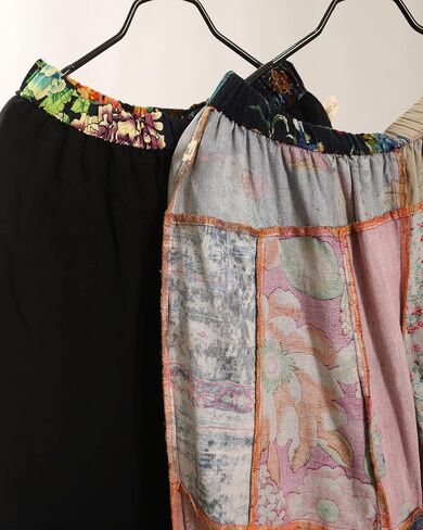 Women's Patchwork Harem Pants Cotton-Linen Blend Boho Trousers Hippie Pants with Pockets Fall Winter in Kuwait