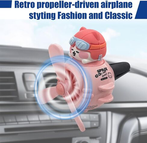 Pilot Duckling Car Dashboard Air Vent Trim Clip, Cute Cartoon Car Rotating Propeller Air Freshener Outlet Decoration, Cool Automotive Interior Perfume Diffuser Ornament Accessories (Duck) in Saudi Arabia