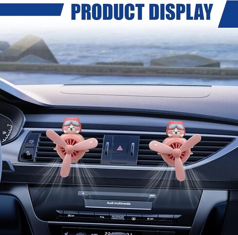 Pilot Duckling Car Dashboard Air Vent Trim Clip, Cute Cartoon Car Rotating Propeller Air Freshener Outlet Decoration, Cool Automotive Interior Perfume Diffuser Ornament Accessories (Duck) in Saudi Arabia